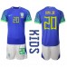 Tanie Strój piłkarski Brazylia Vinicius Junior #20 Koszulka Wyjazdowej dla dziecięce MŚ 2022 Krótkie Rękawy (+ szorty)
